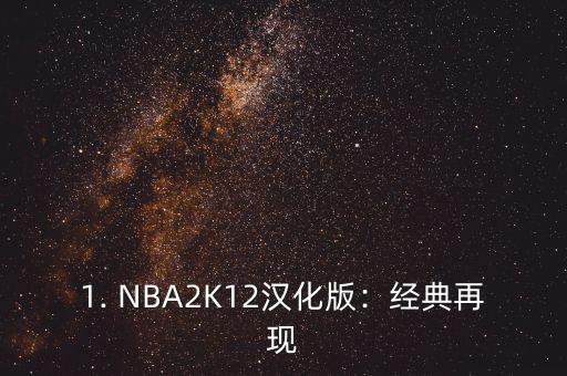 NBA2K12汉化版来袭不懂英文也能畅享篮球游戏乐趣