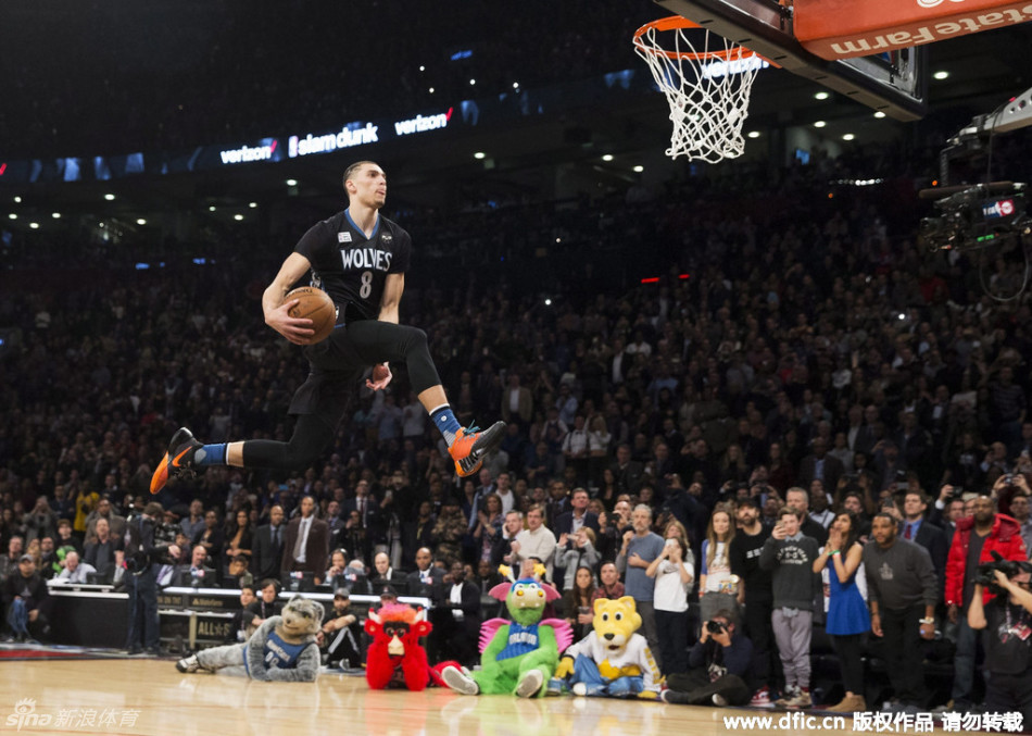 nba2014扣篮大赛_ 扎克-拉文阿隆-戈登对决_NBA扣篮大赛2016精彩瞬间