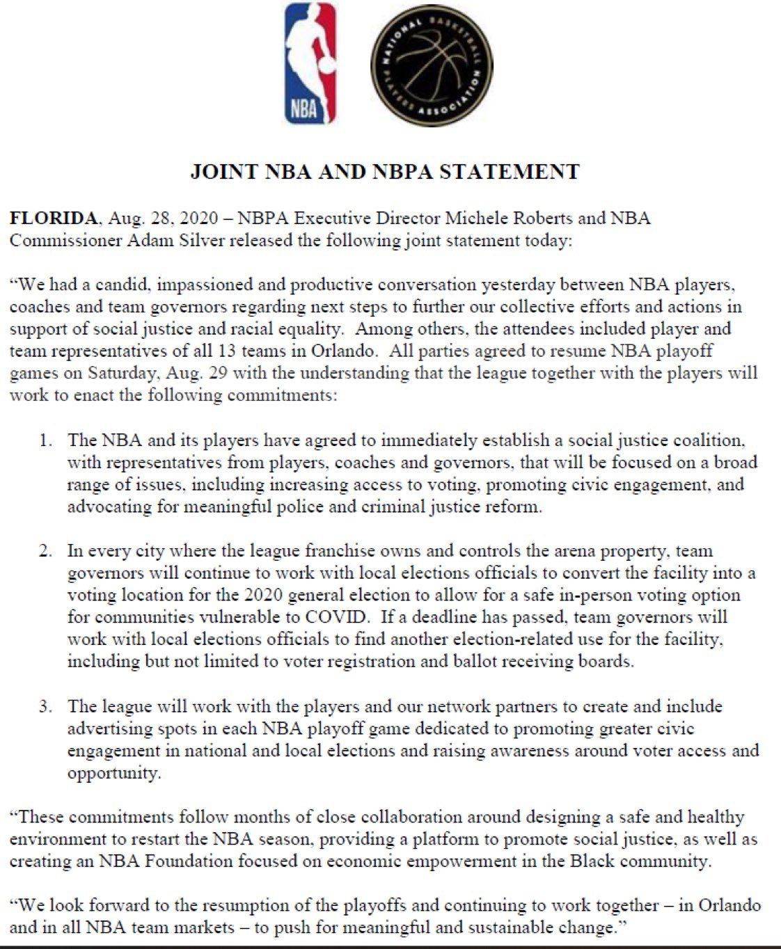 NBA罢赛事件详细时间线_NBA季后赛罢赛事件_罢赛nba