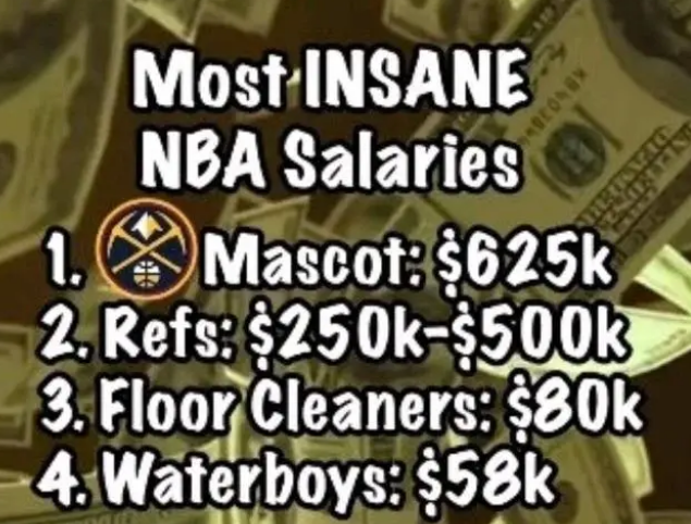 美国媒体曝光NBA赛场内外工作人员年薪差距令人咋舌